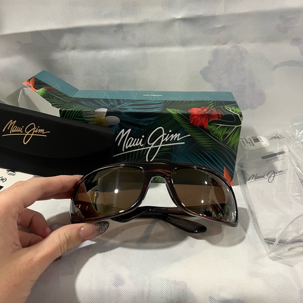 Maui Jim Peahi Wrap Tortoise Polarized Sunglasses $289 H202-10 / MJ0202S-003 NEW